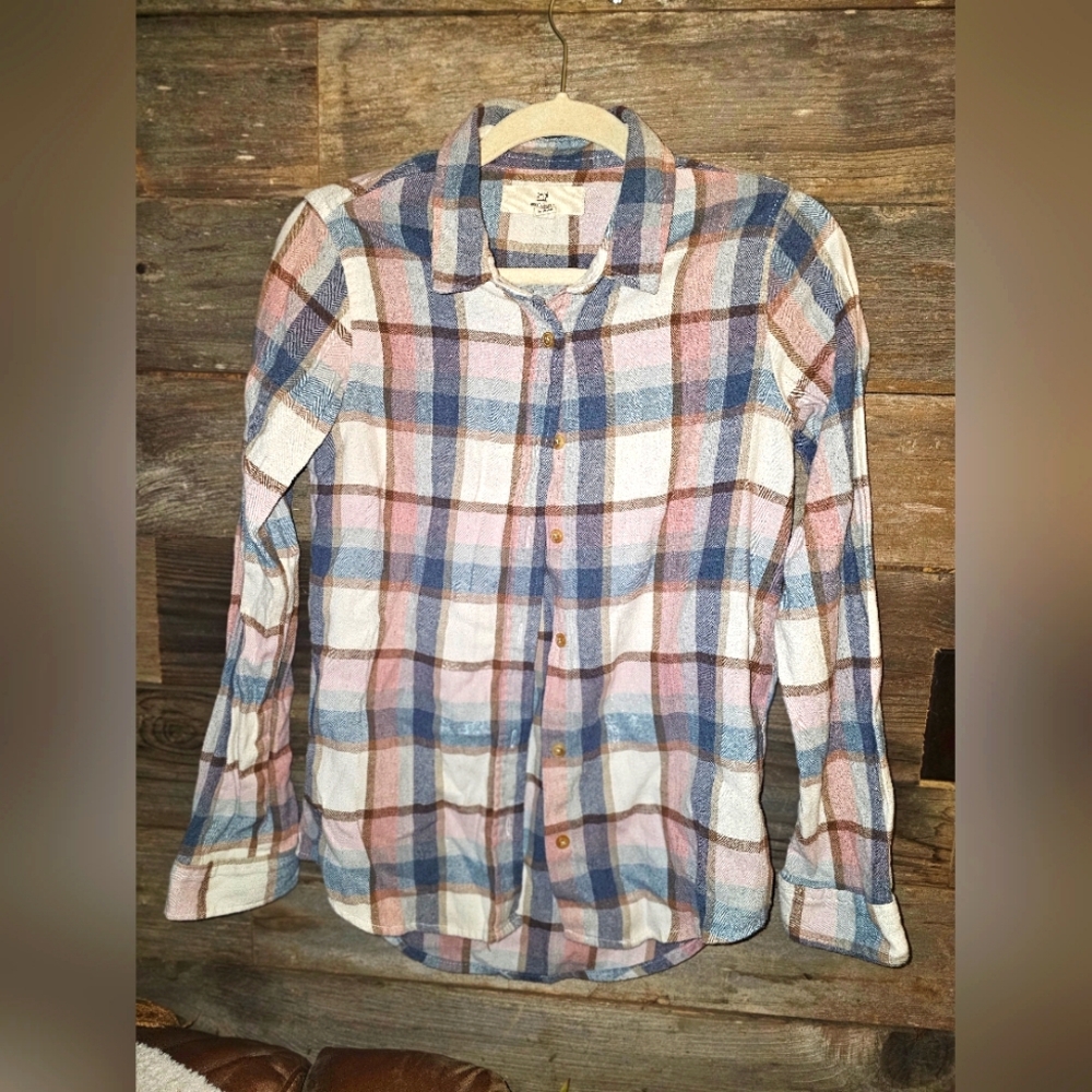 Thread + Supply Flannel Shirt - Blue, Pink, White